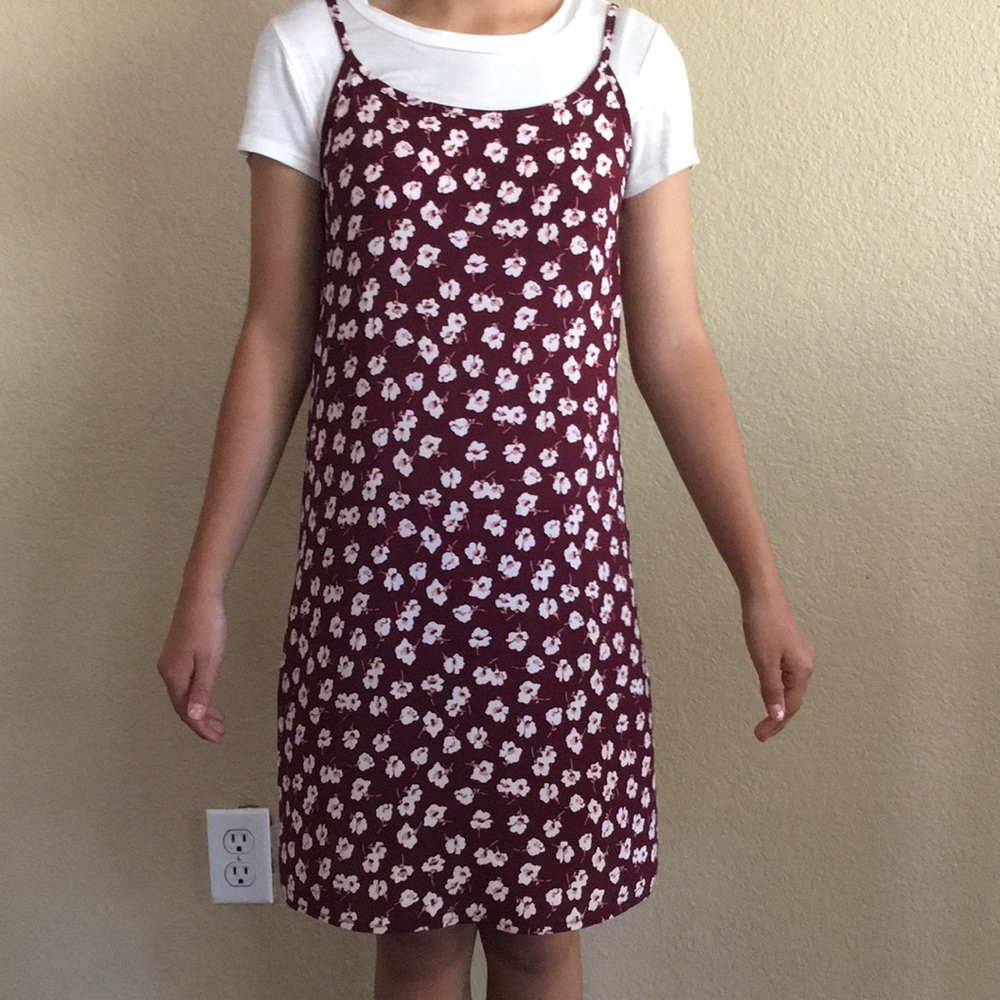 Trendy slip-like dress with a detachable shirt
